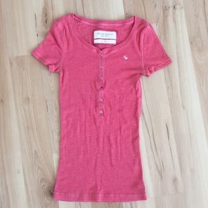 Abercrombie snap front coral top